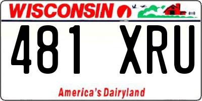 WI license plate 481XRU