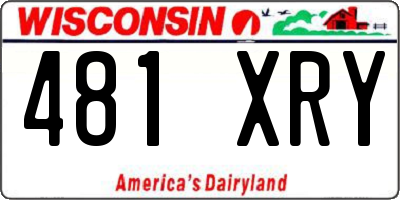 WI license plate 481XRY