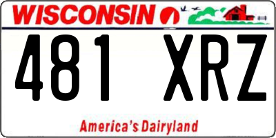 WI license plate 481XRZ