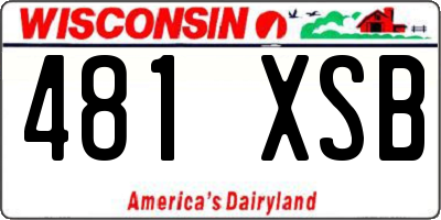 WI license plate 481XSB