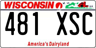 WI license plate 481XSC