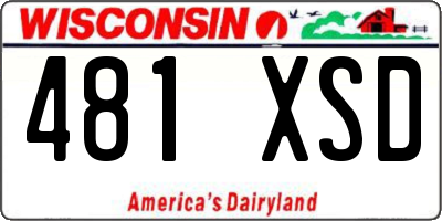 WI license plate 481XSD