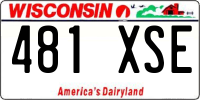 WI license plate 481XSE