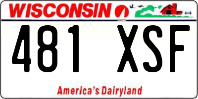 WI license plate 481XSF
