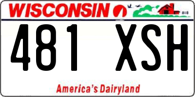 WI license plate 481XSH