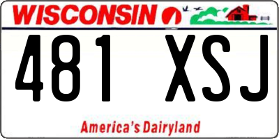 WI license plate 481XSJ