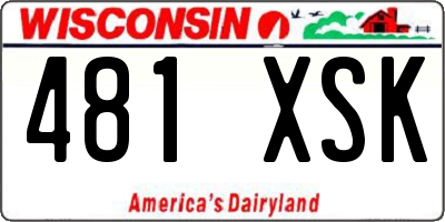 WI license plate 481XSK