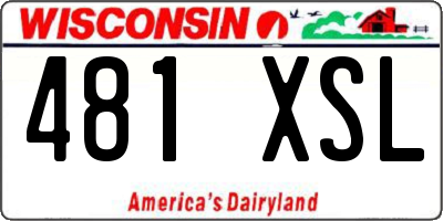 WI license plate 481XSL