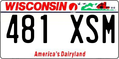 WI license plate 481XSM