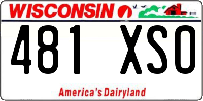 WI license plate 481XSO
