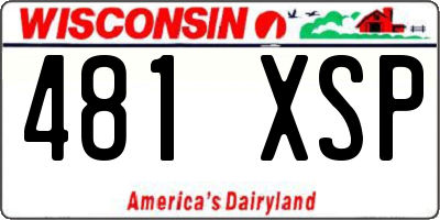 WI license plate 481XSP
