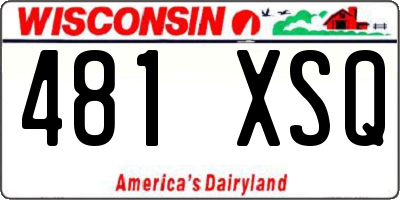 WI license plate 481XSQ
