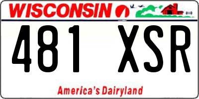 WI license plate 481XSR