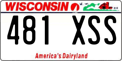 WI license plate 481XSS