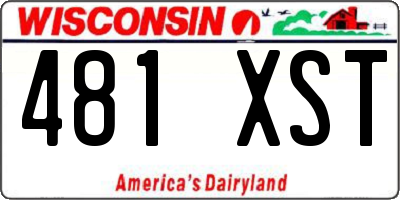 WI license plate 481XST