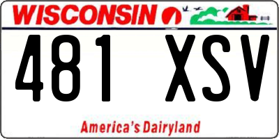 WI license plate 481XSV