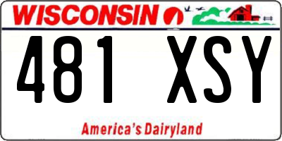 WI license plate 481XSY
