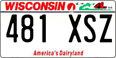 WI license plate 481XSZ