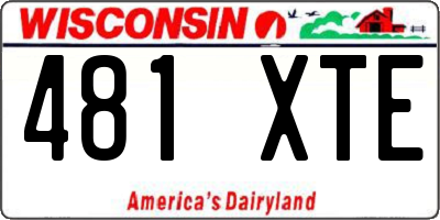 WI license plate 481XTE