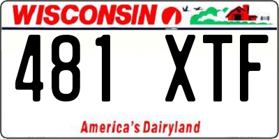 WI license plate 481XTF