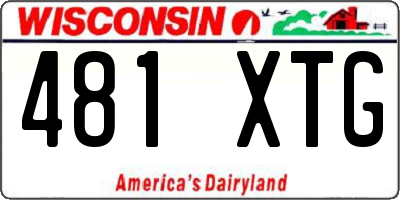 WI license plate 481XTG