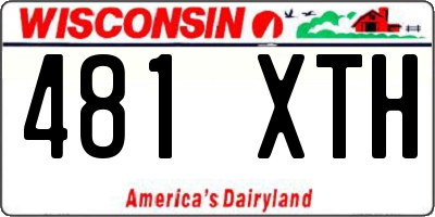 WI license plate 481XTH