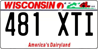 WI license plate 481XTI