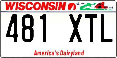 WI license plate 481XTL