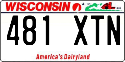 WI license plate 481XTN