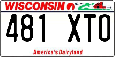 WI license plate 481XTO
