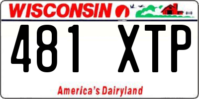 WI license plate 481XTP