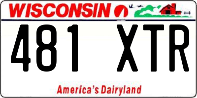 WI license plate 481XTR