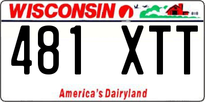 WI license plate 481XTT