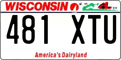 WI license plate 481XTU