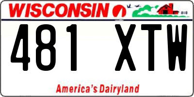 WI license plate 481XTW