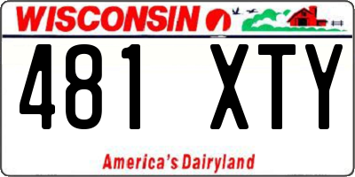 WI license plate 481XTY