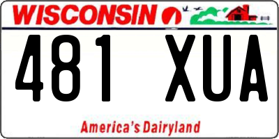 WI license plate 481XUA