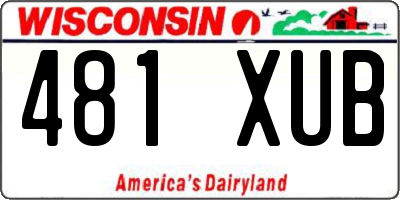 WI license plate 481XUB