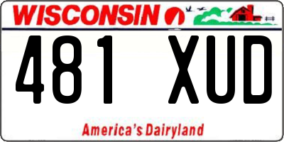 WI license plate 481XUD