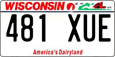 WI license plate 481XUE