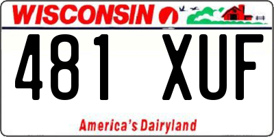 WI license plate 481XUF