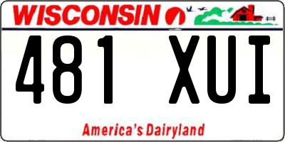 WI license plate 481XUI