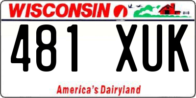 WI license plate 481XUK