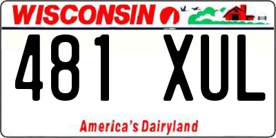 WI license plate 481XUL
