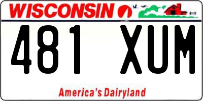WI license plate 481XUM