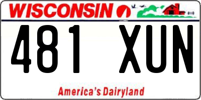 WI license plate 481XUN
