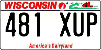 WI license plate 481XUP