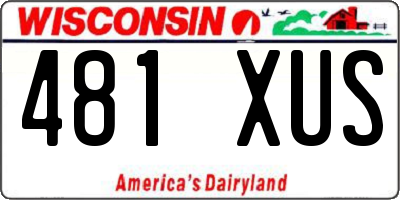 WI license plate 481XUS