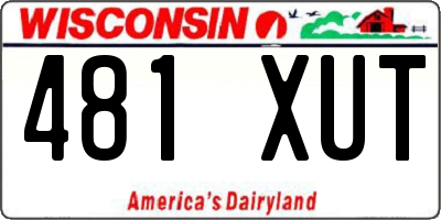 WI license plate 481XUT
