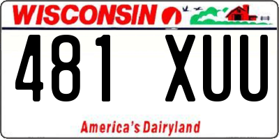 WI license plate 481XUU